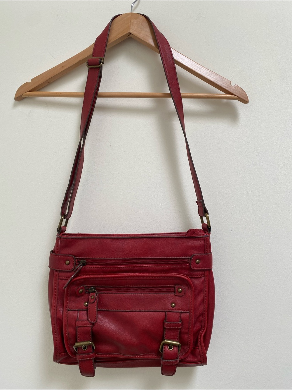 St. John's Bay Red Vegan Leather Crossbody Bag